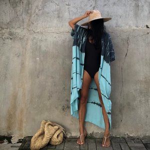 NWT Tie dyed kimono swim cover up, boho - one size